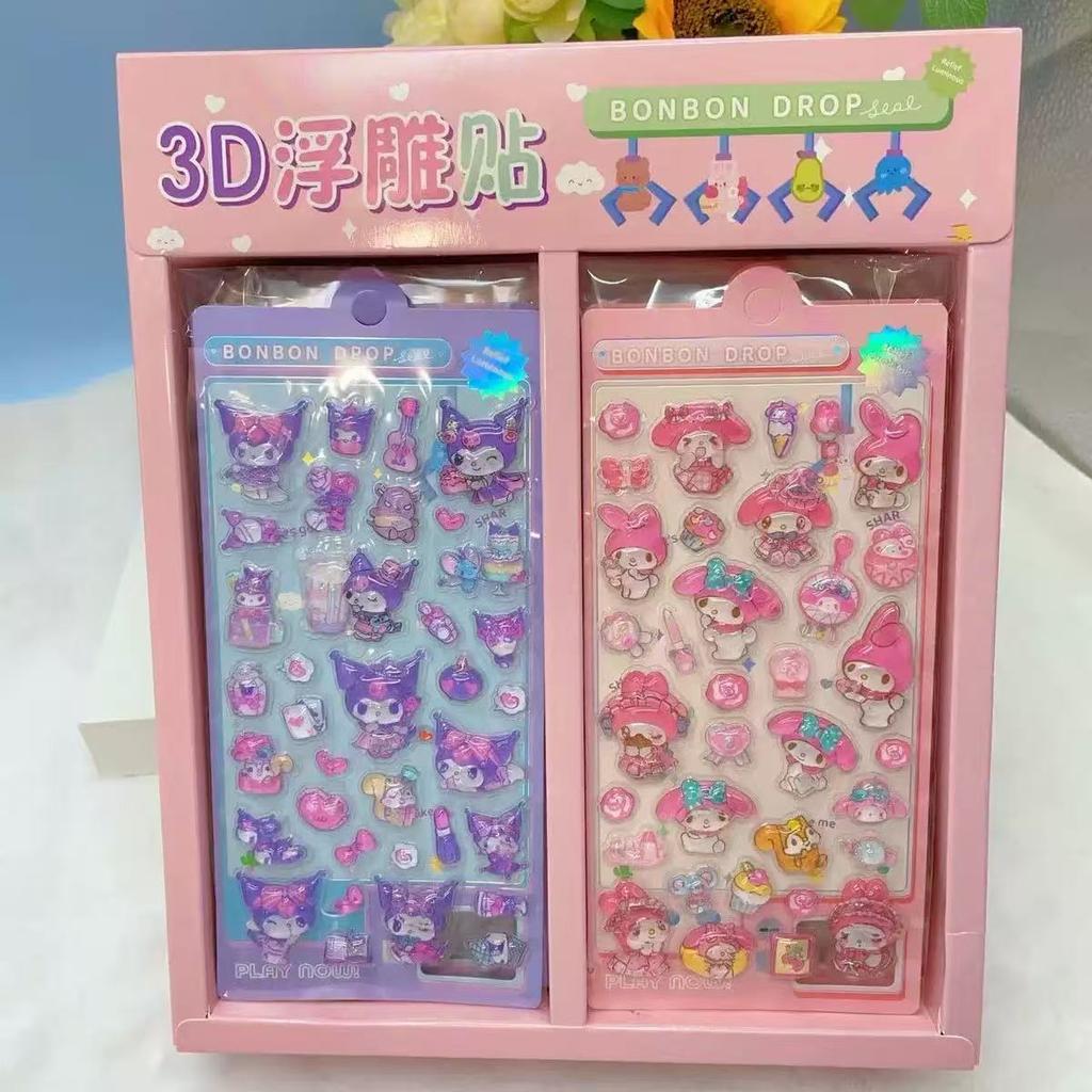 3d Hello Kitty Relief Crystal Stickers Diy Creative Decoration Crayon Shin-chan Crystal Stickers Phone Case Decoration Stickers