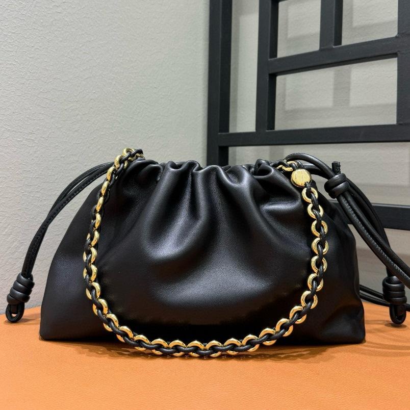 High Quality Leather Women'S Bag Donut Chain Lucky Bag Bag Drawstring Cloud Bag Underarm Bag