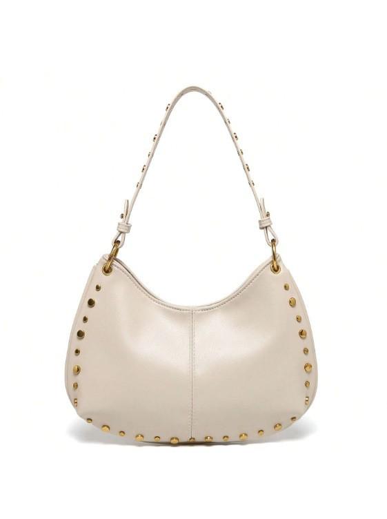 Fashionable and Trendy Underarm Bag, Rivet Handbag, Chain Shoulder Bag, Boston Crossbody Women's Bag, Versatile and Portable