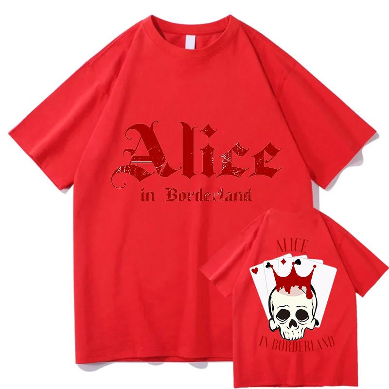 100% Cotton Vintage Alice In Borderlands Tour 2026 T-Shirt Fashion Men/Women Retro Oversize Loose Pure Cotton Clothes Tees Shirt