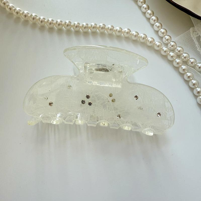 New Korean Woman Senior Lace Pattern Hair Claw Barrettes Girl Fashion Hair Clips Hair Headwear Hair Accessories Hairpins