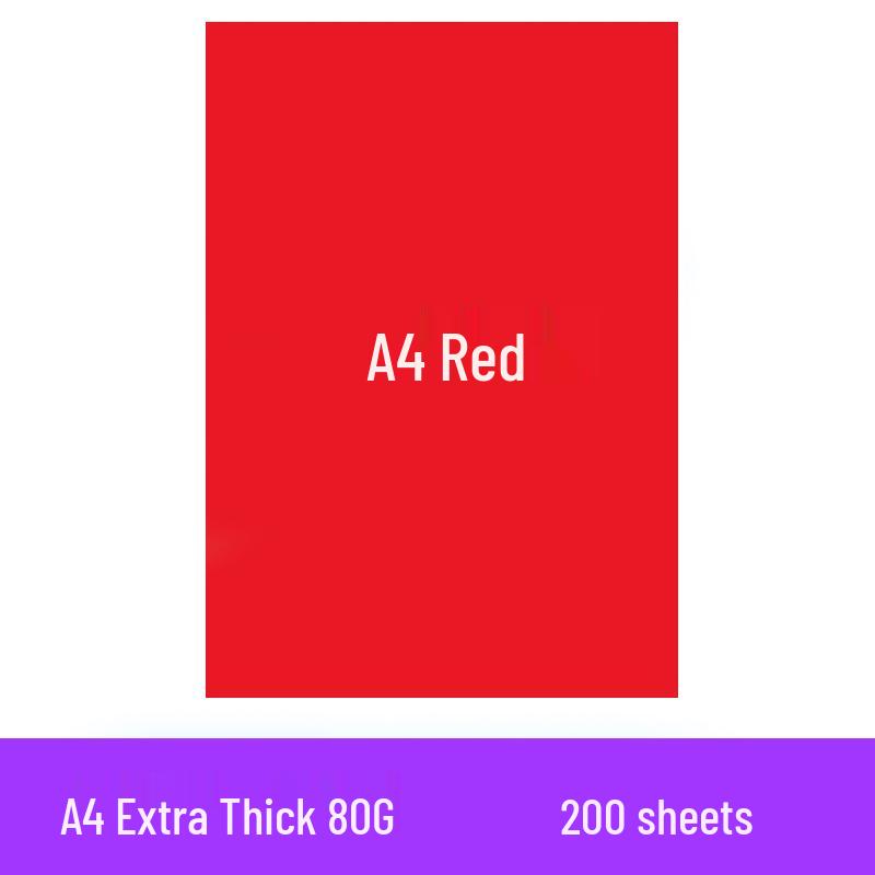 200 Sheets A4 Colored Printing Paper - Mixed Colors (Pink, Red, Yellow) for DIY and Crafts