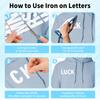 5 Sheets Iron On Letters and Numbers Heat Transfer Letters A-Z PU Alphabets Sticker for Clothing T-Shirt Printing DIY Craft