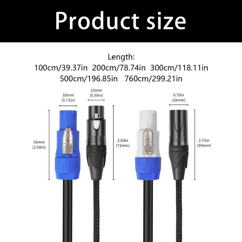High Current Power Con XLR Cable Combination Cable for Stage Lights Delivering Both Electricity and Data
