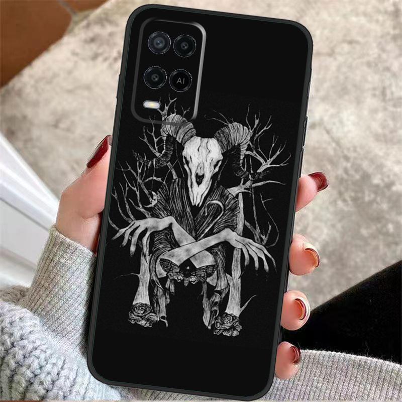 Devil Satan Dark Art Case For OPPO A96 A76 A16 A98 A78 A58 A18 A15 A17 A77 A5 A9 A74 A94 A52 A72 A53S A54S A57S