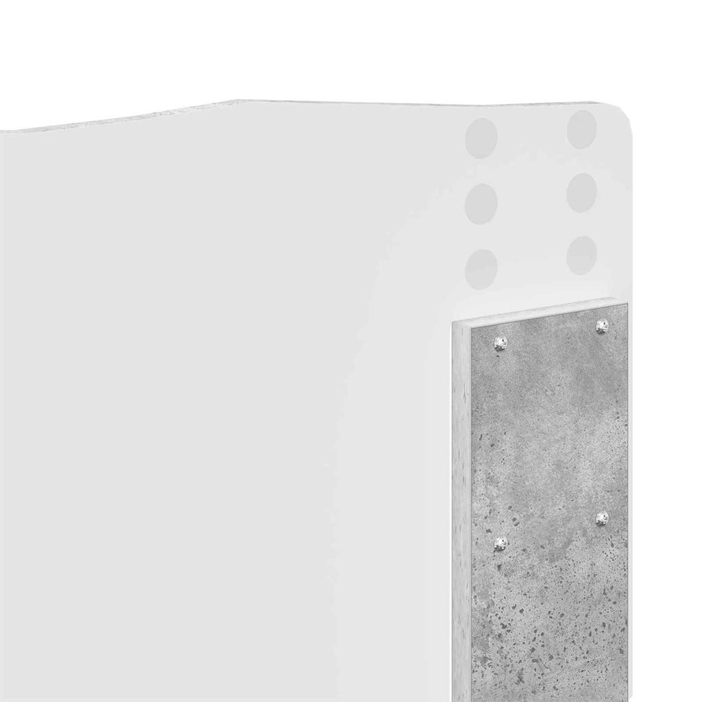 Bed Frame with Headboard Concrete Grey 140 X 190 Cm Engineered Wood
