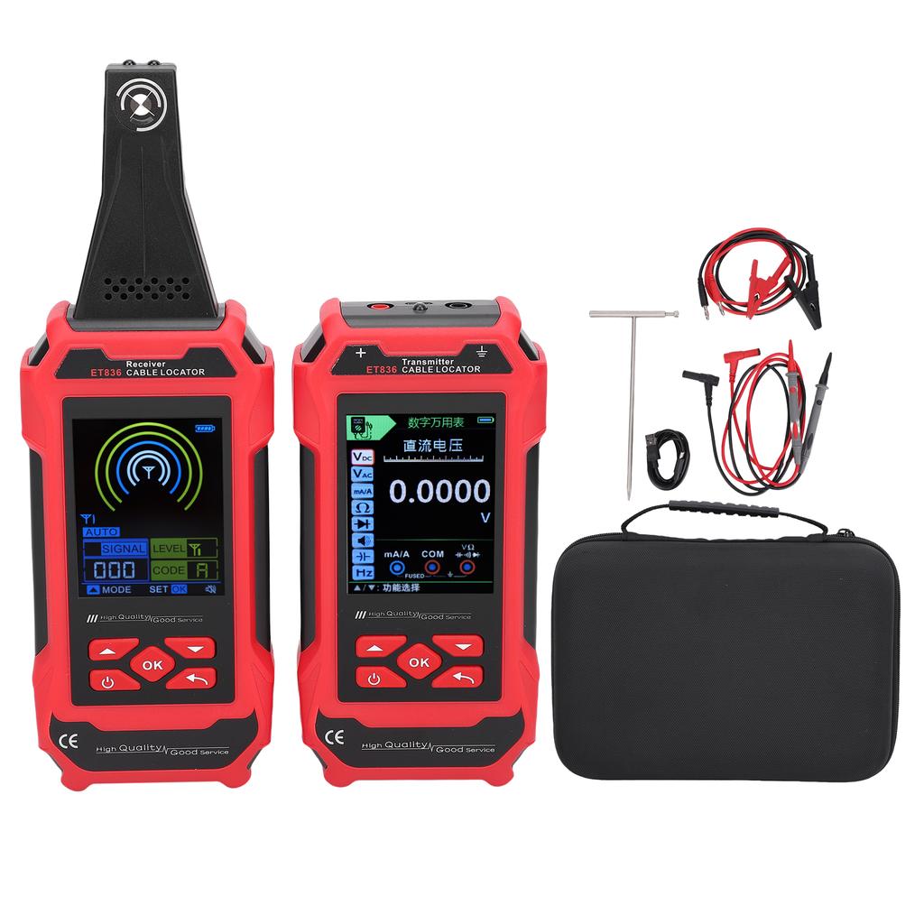 Underground Wall Cable Locator Kit with Flashlight, AC DC Voltage Detector, Electrical Cable Fault Detector, Breakpoint