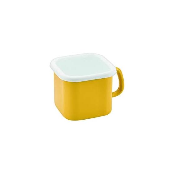 Pearl Metal Cookpot Square Pot 12cm Enamel Compatible with IH Can also be used as a one-handed pot Storage Container Can be stored directly in the