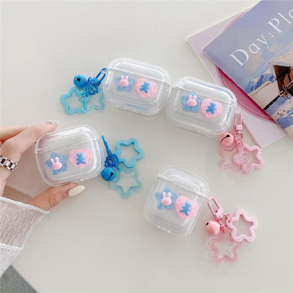 Pink blue bear rabbit for apple AirPods second generation bluetooth headset case apple pro1 earphone case sweet