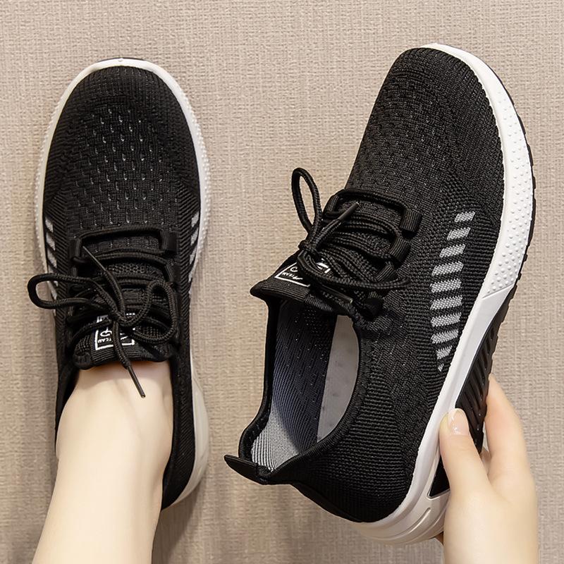 Women's Casual Sports Shoes Comfortable and Breathable Thick-soled Shoes Women's Versatile Lace-up Shoes New Summer Fashion