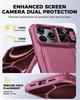 Shockproof Protective Wallet Case with Card Holder, Kickstand and Sliding Camera Cover for iPhone 17 Pro-Pink