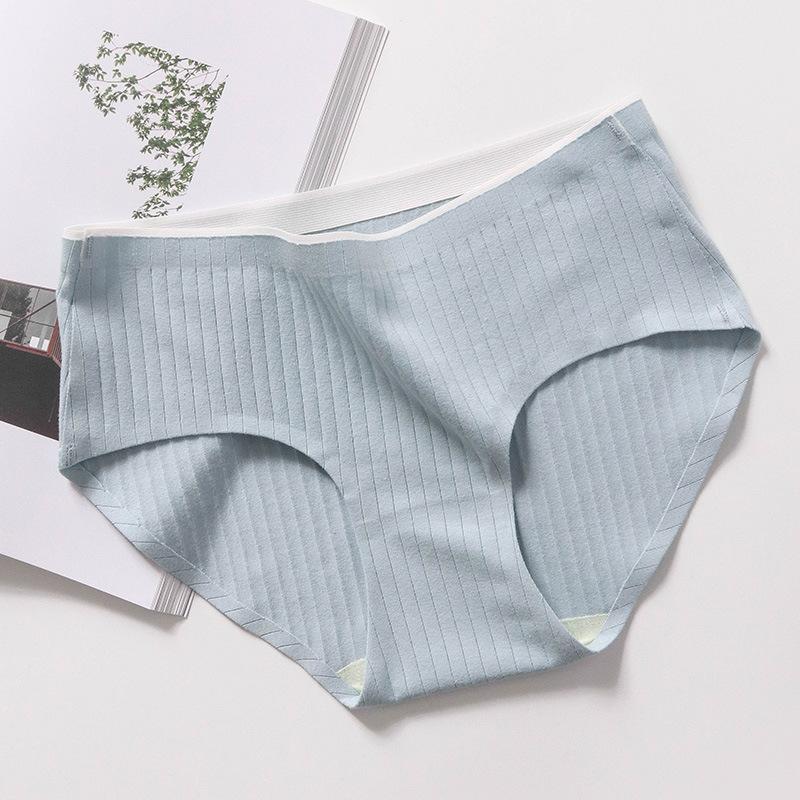 Mid Waist Cotton Panties Women's Underwear Traceless Panty Triangles Solid Colour Panties