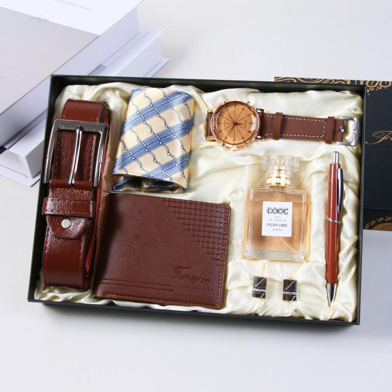 Men's Business Quartz Watch Wallet Belt Set Christmas Thanksgiving Birthday Valentine's Day Men Gift Set