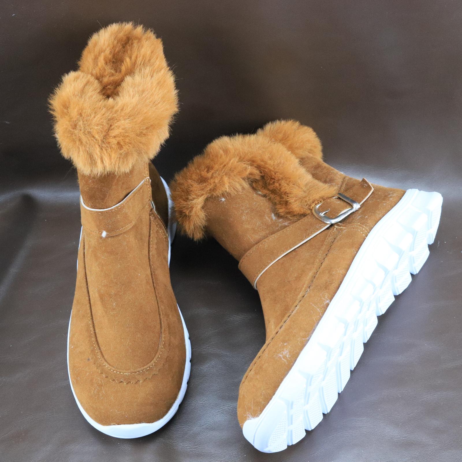 

Зимние Теплые Женские Ботильоны Снежные Ботинки Мех Замша Повседневная Обувь Балетки Короткие Плюшевые Кроссовки 2025 Женские Ботинки Новая Мода Botas Mujer 44 оранжевый