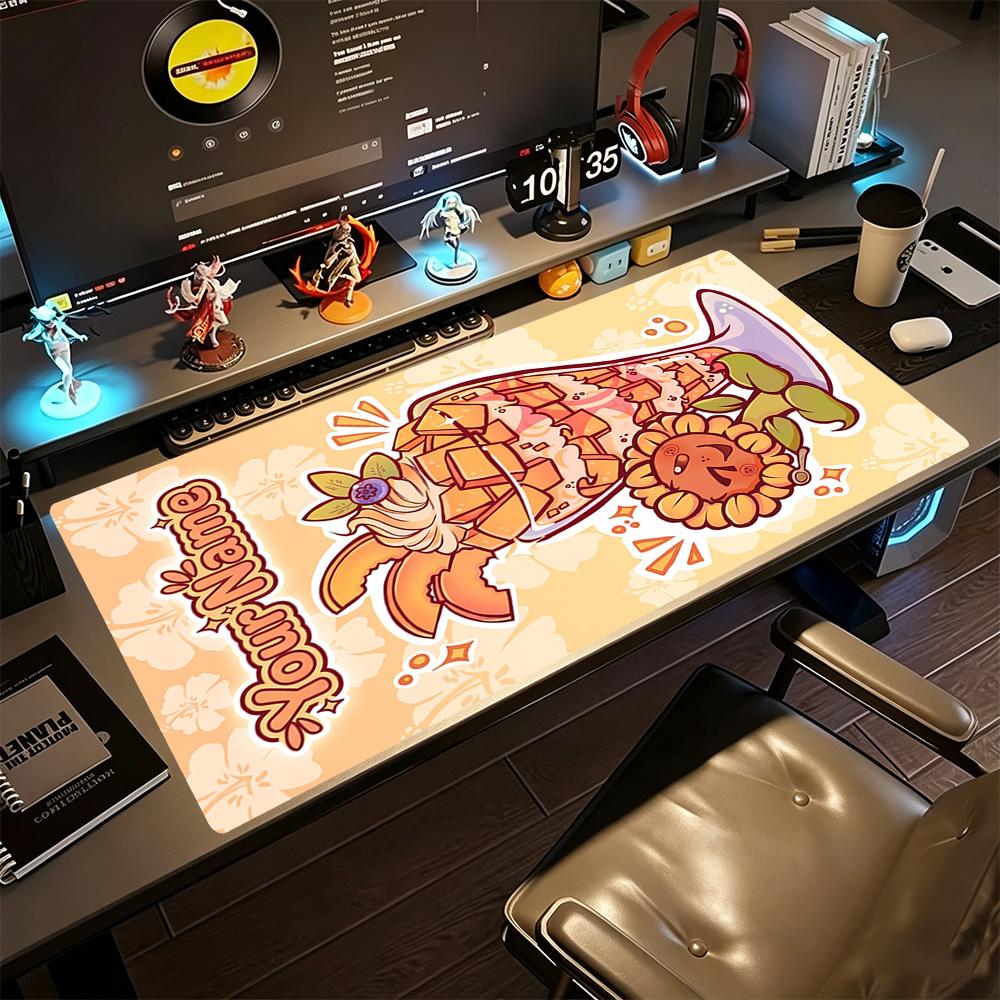 Plants Vs. Zombies Personalized Text Mouse Pad Keyboard Mat Desktop Mouse Pad Non-Slip Rubber Bottom Computer Desk Office Decoration Accessory