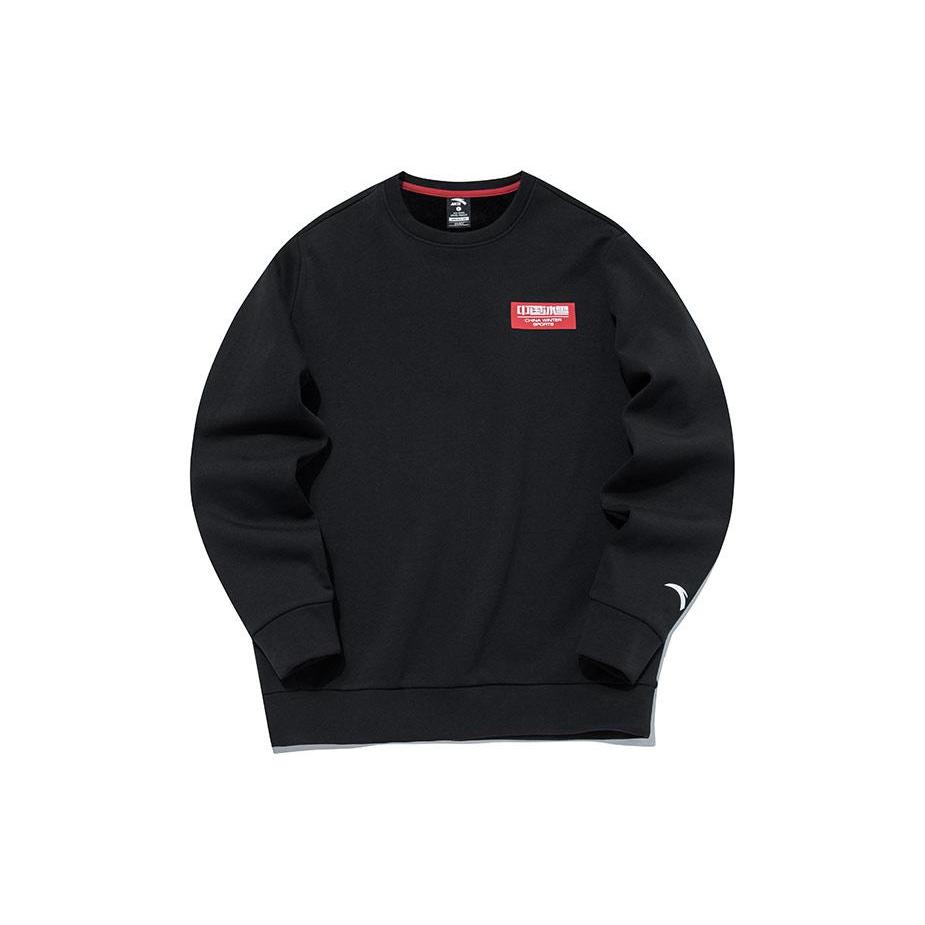 ANTA Sweatshirts Men s Black Crew Neck Thickened Regular 152147748-3 XXL