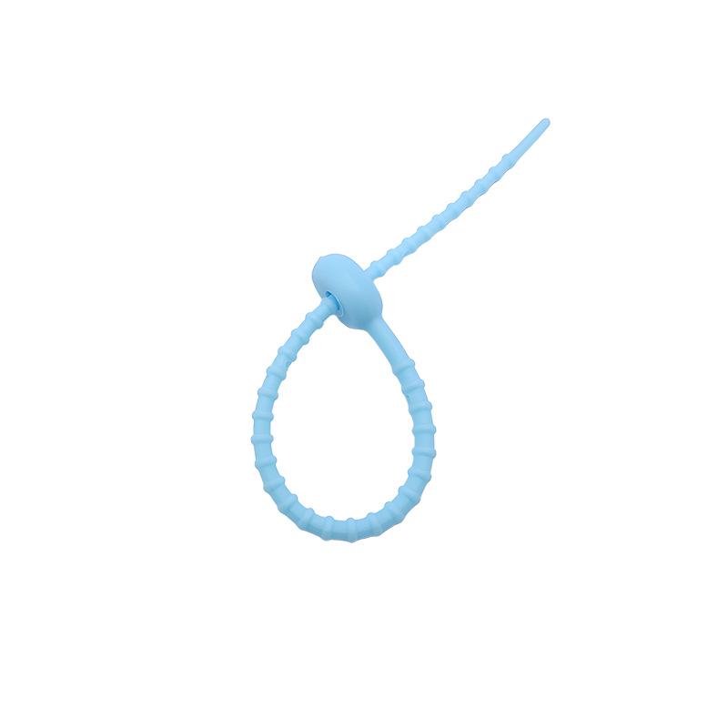 Multicolor TPR Silicone Zip Ties: Elastic Self-Locking, Reusable Cable Organizers & Keychain Pendants.