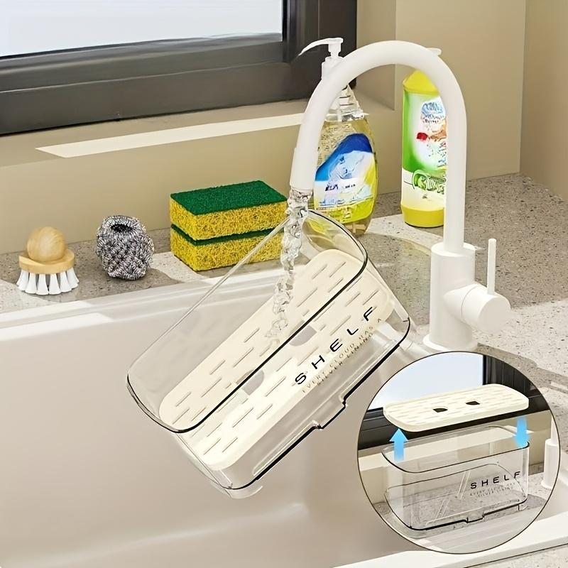Sink countertop drainage rack  multifunctional kitchen dishcloth and sponge storage rack  countertop drainable storage rack