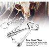 Cattle Nose Ring Livestock Stainless Steel Livestock Cow Nose Cattle Nose Pliers Bovine Clip with Inch Chain Pulling Tool for Farm Ranch Veterinary