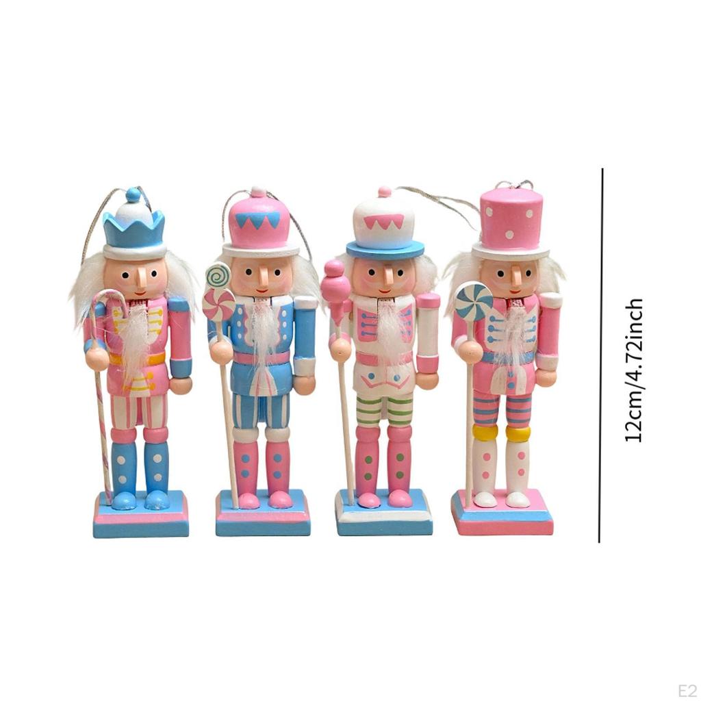 4Pcs Christmas Nutcracker Decoration 5 Inch Length Gifts Indoor Hanging Pendant Ornament for Door