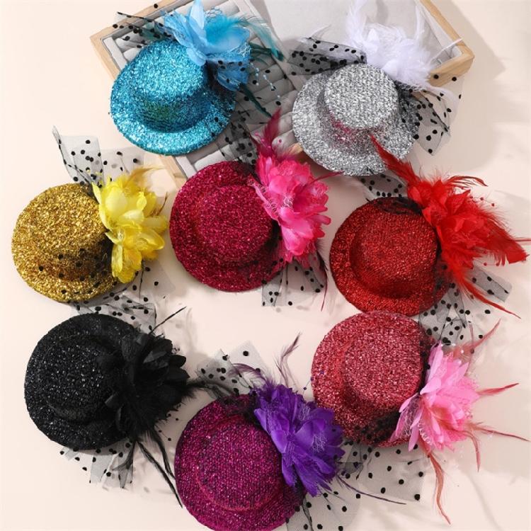 Mesh Flower Fascinator Hair Clip Adult Costume Accessory Barrettes for Teaparty