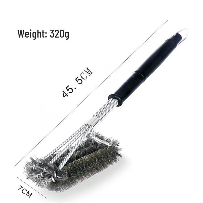 

Stainless Steel Triple-Head BBQ Grill Cleaning Brush