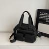New Korean Style Texture Simple Crossbody Bag Multi Pocket Casual Bowling Bag Oxford Fabric Retro Versatile Shoulder Bag