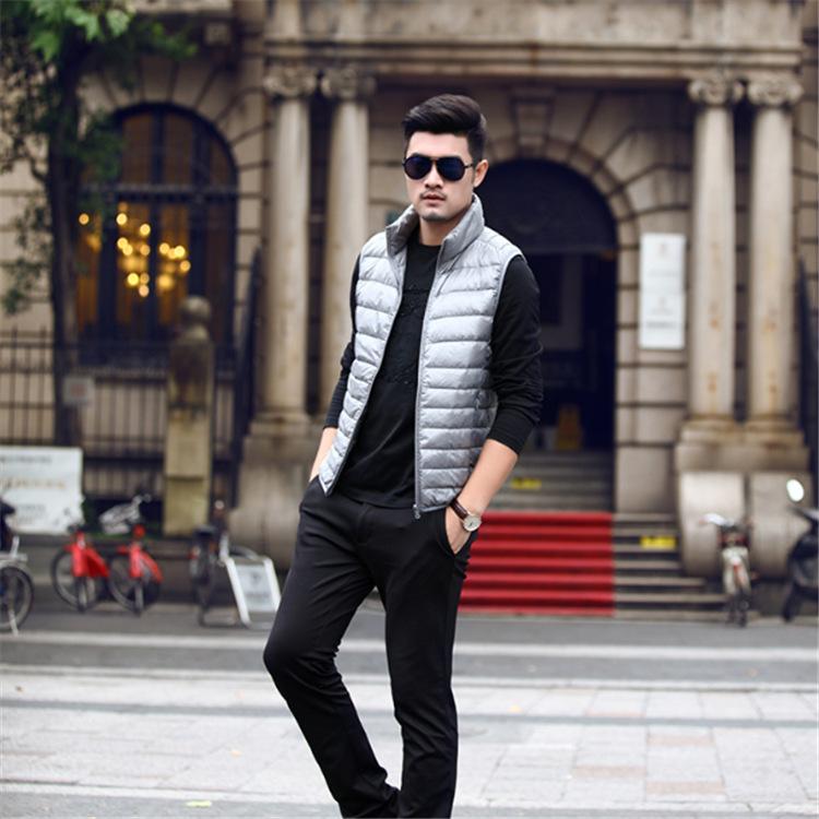 

Новый жилет-пуховик, легкий жилет со стоячим воротником, облегающий большой мужской короткий топ на бретелях XXXL