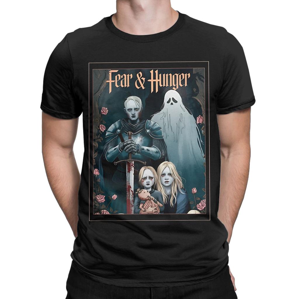 Funny The Fear and Hunger Tshirt Men Round Neck Short Sleeve Top Tee  Cotton Summer Top Tee