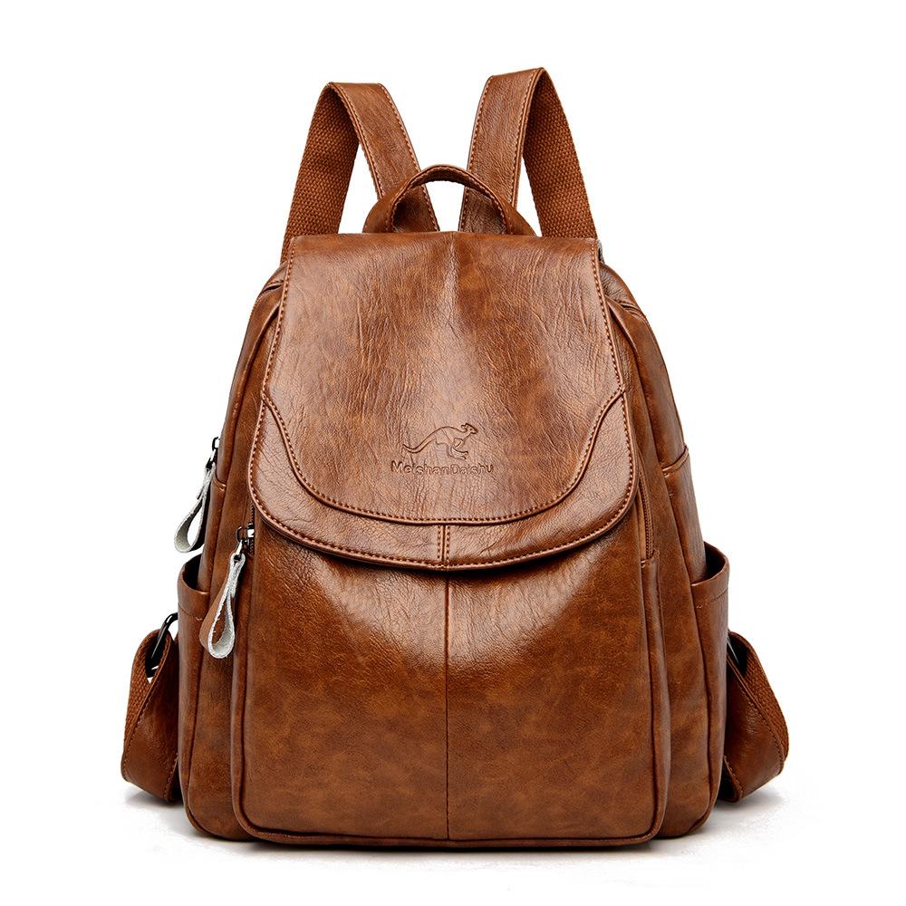 Summer 2023 Retro Women's Soft Leather Bag - Minimalist, Casual, Large Capacity for Middle-Aged Moms