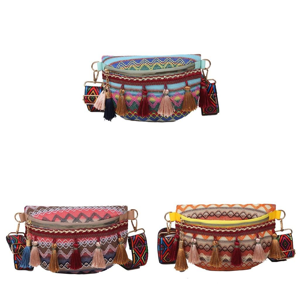 Vintage Ethnic Inspired Chest Bag With Soft Structure For Casual Weekend Trips