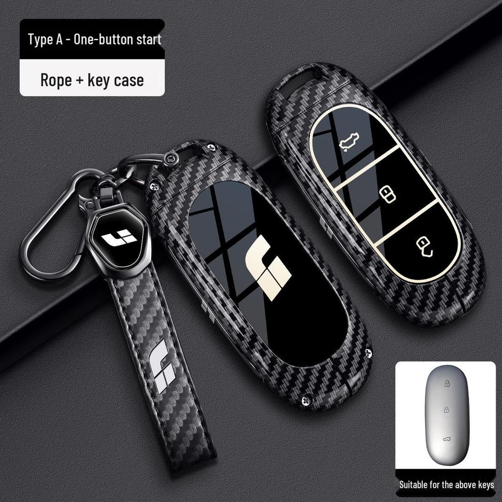 Compatible Li Auto L6 Pro Key Case for L7/L8 Max/L9 Ultra with Mega Carbon Fiber Metal Shell.