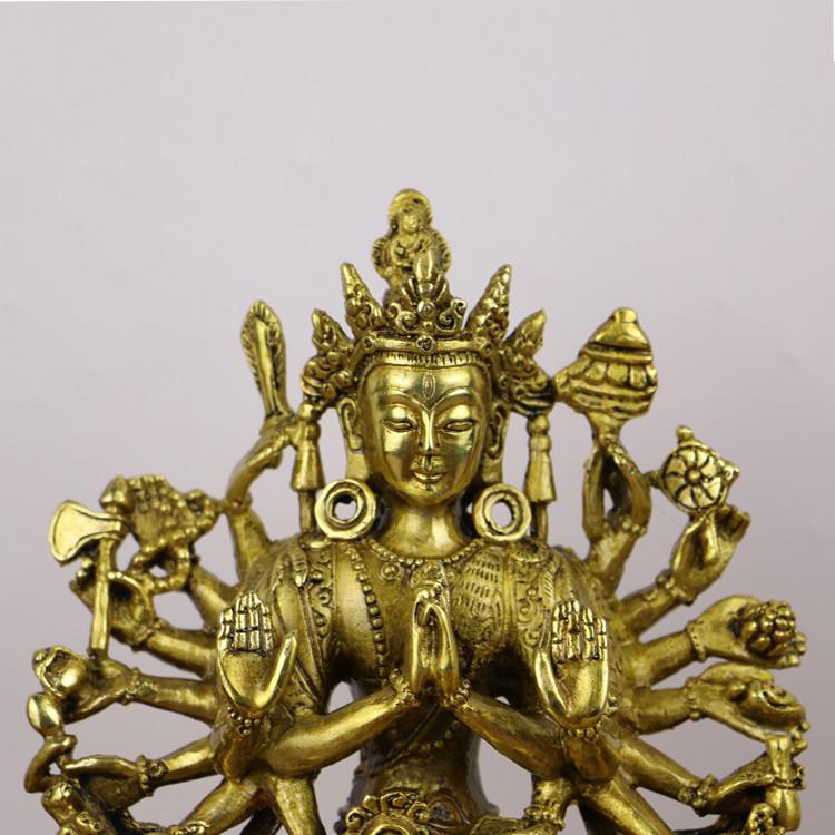 Feng Shui Kupfer Bodhisattva Buddha Statue Dekoration Tibetisch Tantra Nepalesische Buddha Statue