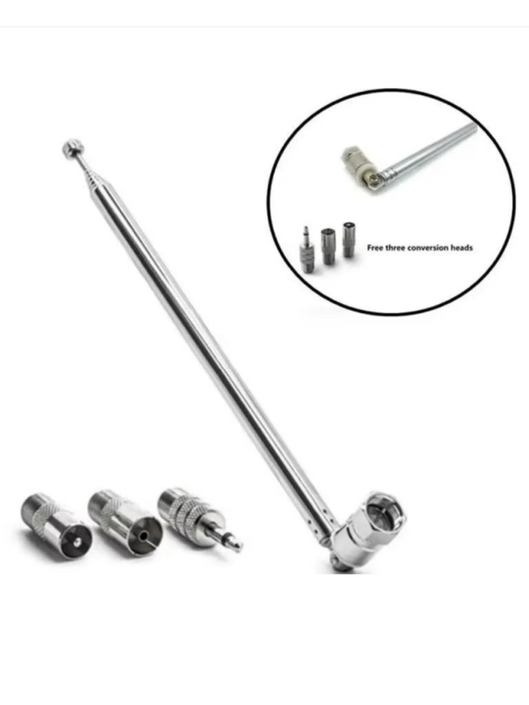 FM Radio Antenna Indoor FM Telescopic Antenna 75 Ohm F Type Male Plug Connector Adapter Table Top Radio HiFi Stereo Receiver