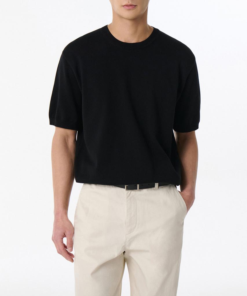 MUSINSA STANDARD Washable Supima Cotton Crew Neck Short Sleeve Knit [Black]