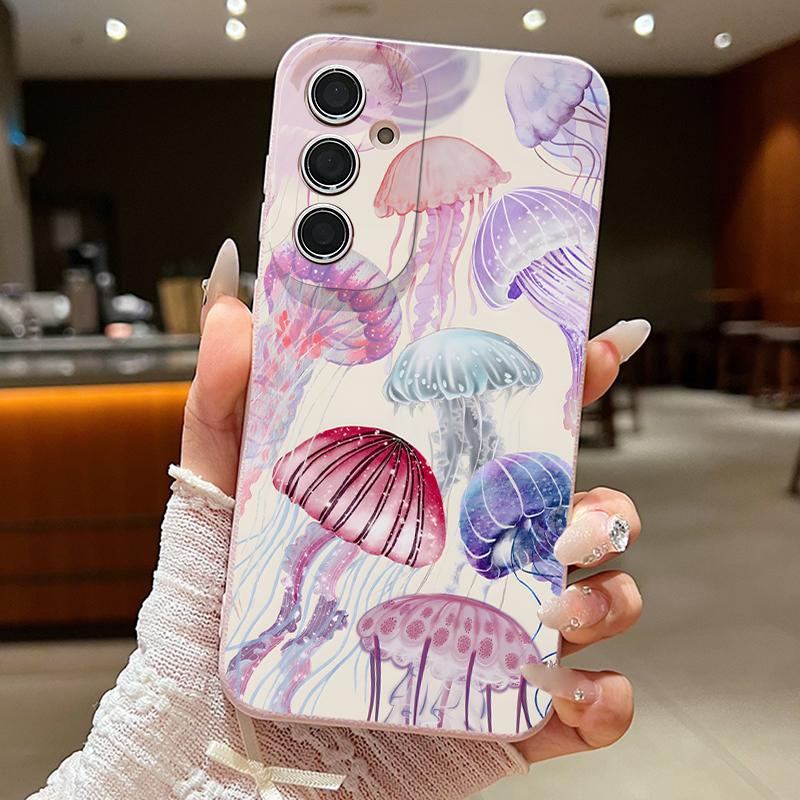 Turtle Fish Print Case For Samsung A57 A37 A17 A56 A36 A16 A55 A35 A15 A54 5G S21 FE S22 S23 S24 Plus S25 S26 Ultra Leather Texture Silicone Cover