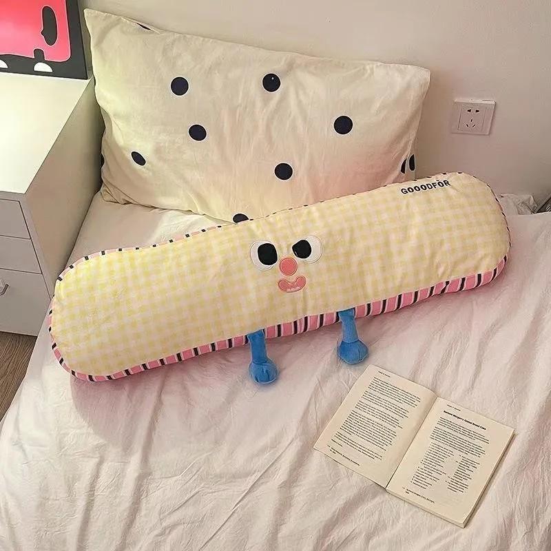 Fashionable And Comfortable Creative Plaid Long Pillows for Side Sleeping in The Bedroom, Perfect for in Dorms
