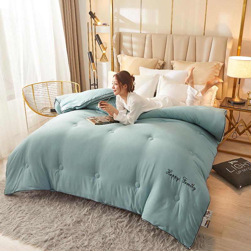 

2025 new solid color skin-friendly three-dimensional soybean fiber quilt, available in spring and autumn, thickened quilt 150x200cm 2kg