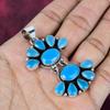 Blue Chalcedony Handmade Gemstone Pendant, 925 Solid Sterling Silver Pendant Antique Jewelry, For Engagement Gift