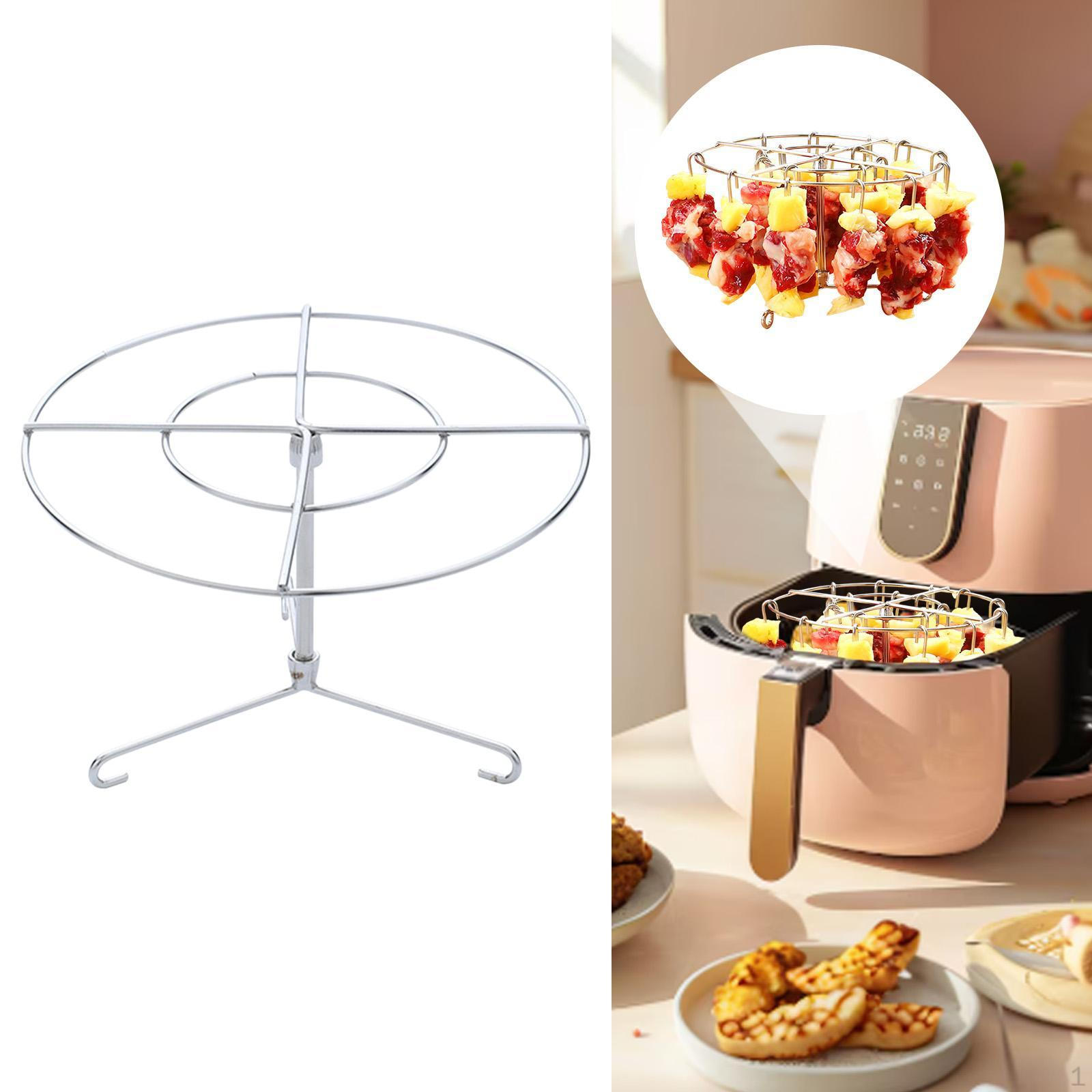 

Barbecue Skewer Rack Rotisserie Stable Multifunction Air Fryer Shish Kabob Set for Home Garden