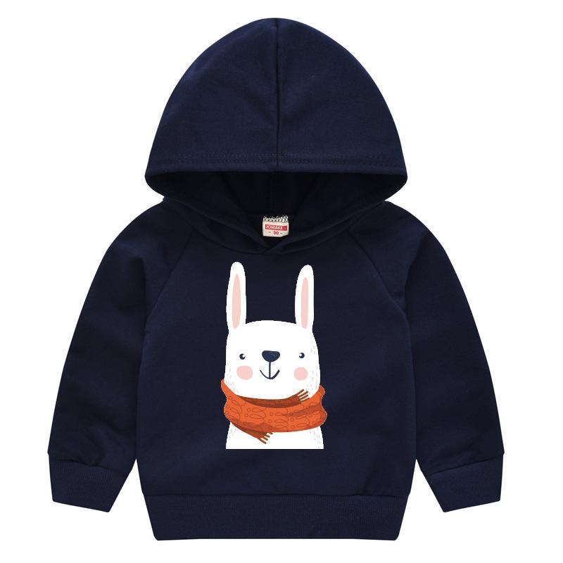 

Весенне-осенняя детская мода свитер с капюшоном для мальчиков и девочек с мультяшным принтом пуловер с длинными рукавами 90cm