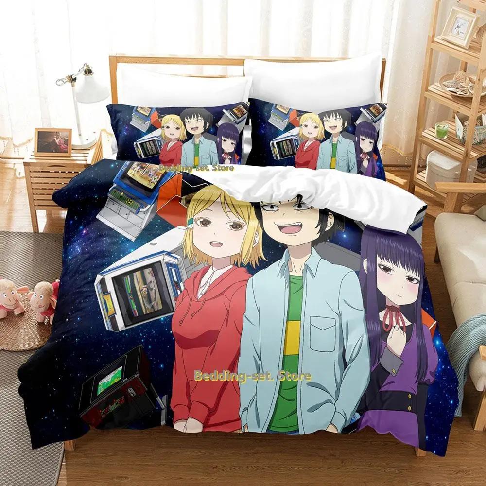 Kawaii Hi Score Girl Bettwäscheset Einzelbett Twin Full Queen King Size Bettset Erwachsene Kind Schlafzimmer Bettbezugsets Mädchen Anime Bett