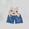 MILANCEl 2025 Summer Kids Clothing Set Strawberry Vest  And Wide Leg Pants 2 Pcs Girls Suit  Girls Clothes Suit