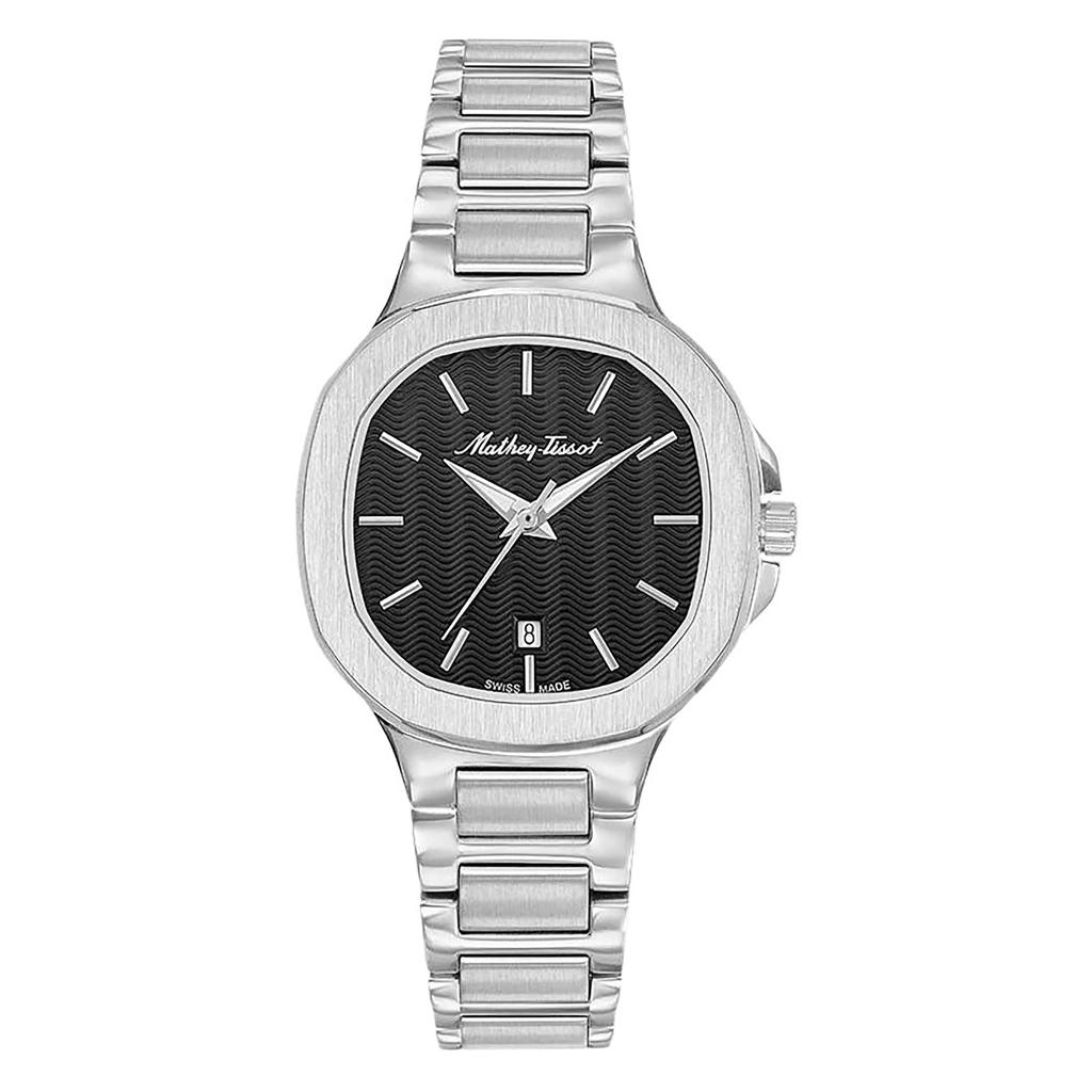 

Женские часы Mathey-Tissot Evasion из нержавеющей стали с черным циферблатом, кварцевые, D152AN чёрный