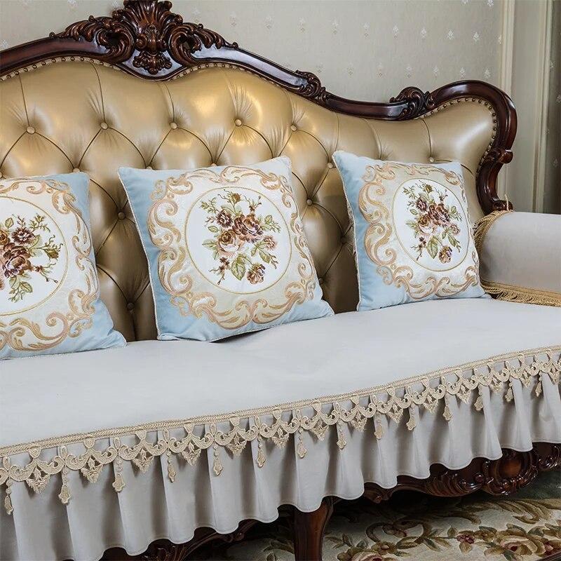 

Европейская Роскошная Однотонная Подушка для Дивана Короткий Плюш Противоскользящая Наволочка Домашний Защитный Чехол для Сиденья Чехол на Диван для Гостиной Armrest 50x60 cm 1pc