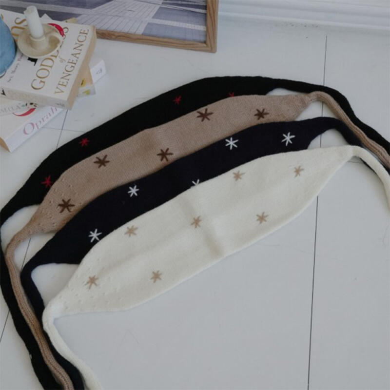 Women s Snowflake Embroidery Knit Hood Winter Autumn Knotted String