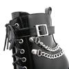 Gdgydh High Heels Boots DJ Stage Performance Chunky Heel Ankle Boots with Chains & Buckles Nightclub Party Shoes for Women