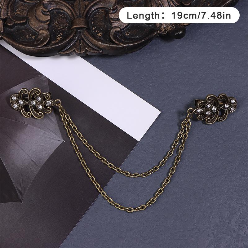 Vintage Leaf Round Flower Chain Cardigan Clip Lady Retro Tassel Buckles Cloak Shirt Scarf Brooch Pin Jewelry