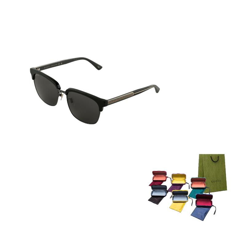 

GUCCI Enamel Green Red Striped Webbing Cascading Detail Temples Square Frame Sunglasses Alloy Square Sunglasses Men s F