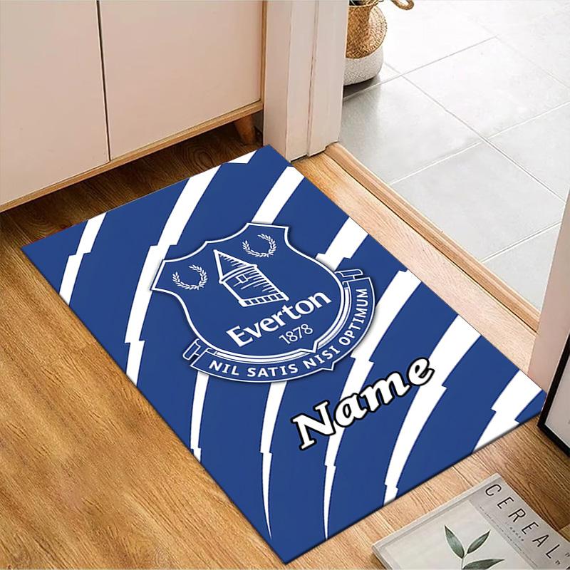 Custom Name Everton Football Crest Rug Game Carpet, Floor Mat for Bedroom Living Room Entryway Rug, Home Decor Idea Gift for Christmas Birthday